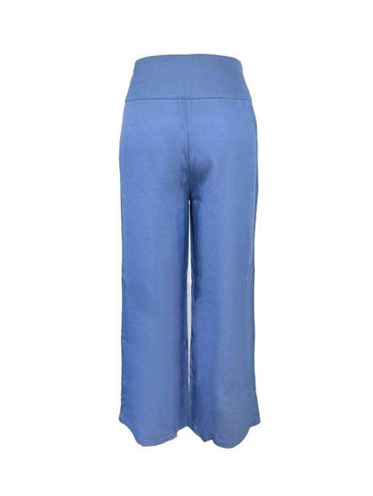 Ladies' Casual Wide Leg Pants - Solid Color with Button Design for Spring - Buy Center