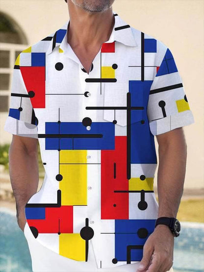 Stylish Men's Printed Shirt - Loose Fit & Casual Short Sleeve Top - Buy Center