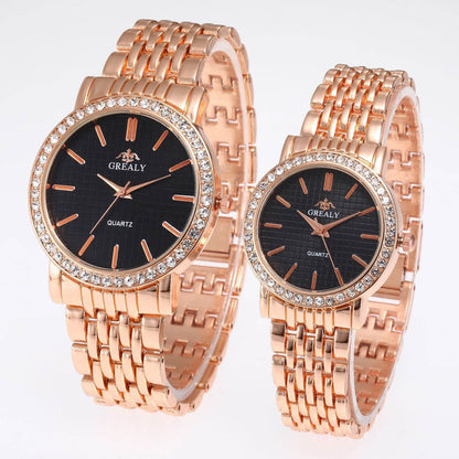 Casual Quartz Watches for Men & Women - Stylish Steel Strap with Diamonds - Buy Center