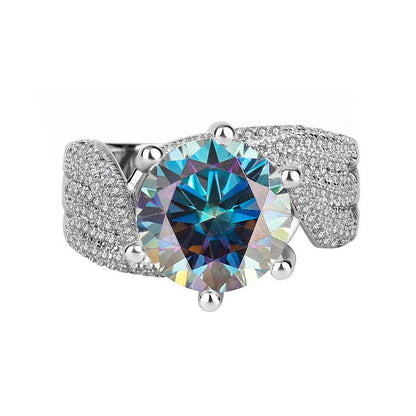 Buycenter 925 Sterling Silver Moissanite Heart Ring - d-e Color - Buy Center