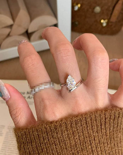 High-Grade Retro Copper Open Ring - Stylish Drop-Shaped Design for Women - Buy Center