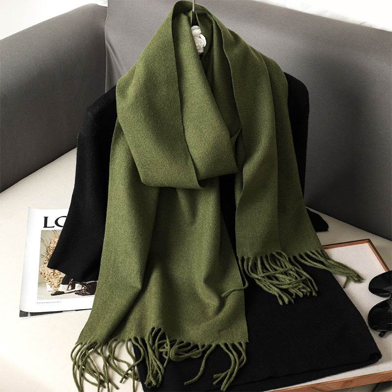 Solid Color Cashmere-like Scarf for Women - Warm, Quick-Drying Shawl - Buy Center