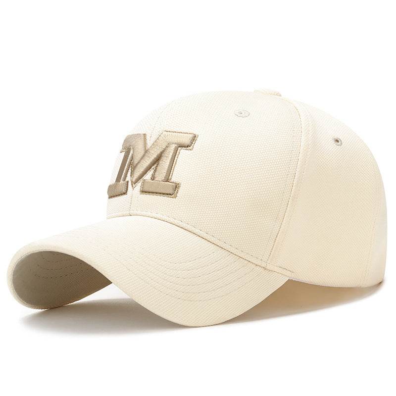 Four Seasons M Letter Embroidered Cap - Adjustable & Breathable Design - Buy Center
