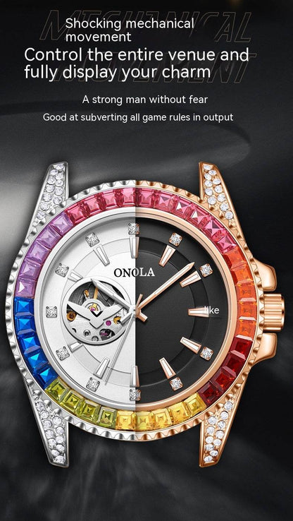 Buy Center Men's Automatic Mechanical Watch - Solid Steel Belt, 30m Waterproof - Buy Center