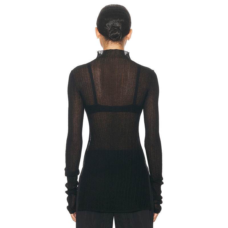 Stylish Turtleneck Long Sleeve Knitted T-shirt - Slim Fit Casual Blouse - Buy Center