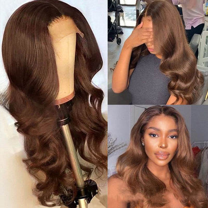Brown Human Hair Wig - 13x6 Headgear, 150% Density Fashion Style - Buy Center