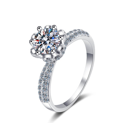 Elegant Women's Sterling Silver Ring - Flower Design, Multiple Sizes Available - Buy Center
