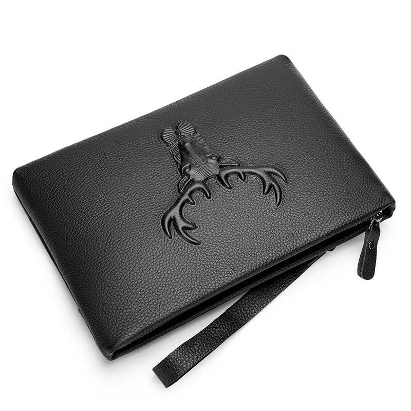 Premium Cowhide Men's Clutch - Stylish Briefcase Bag for Modern Elegance - Buy Center