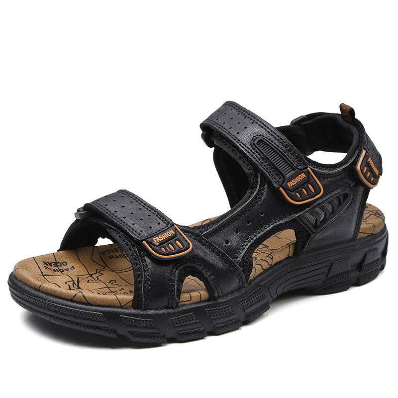 Men's Leather Sandals - Premium Summer Beach Shoes for Outdoor Leisure - Buy Center