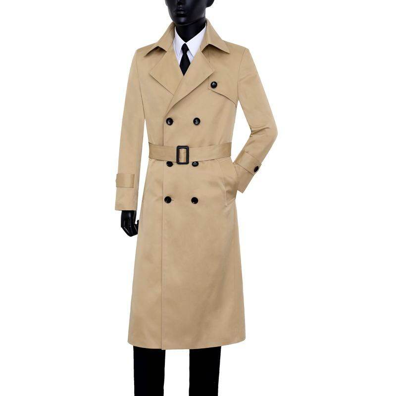 Autumn Korean Men's Trench Coat - Slim Fit Double Breasted Style 2025 - Buy Center