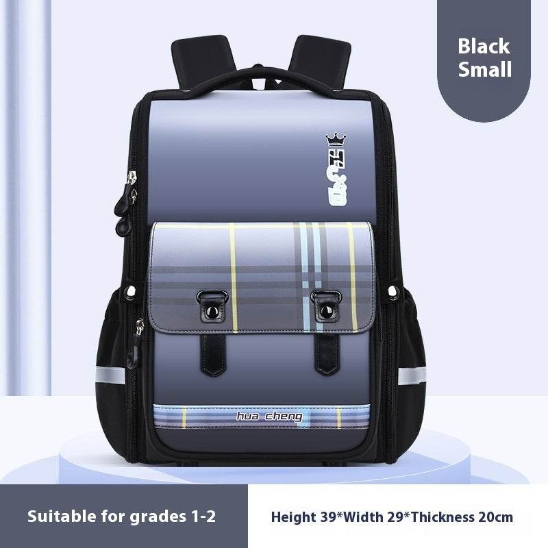Plaid Schoolbag with Spine Protection - Ultra-Light Waterproof Backpack for Boys - Buy Center
