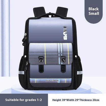 Plaid Schoolbag with Spine Protection - Ultra-Light Waterproof Backpack for Boys - Buy Center
