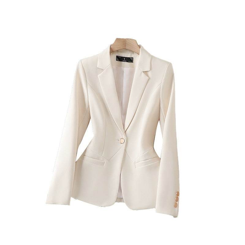 Buycenter Women's Long Sleeve Professional Suit - Milky White & Black - Buy Center
