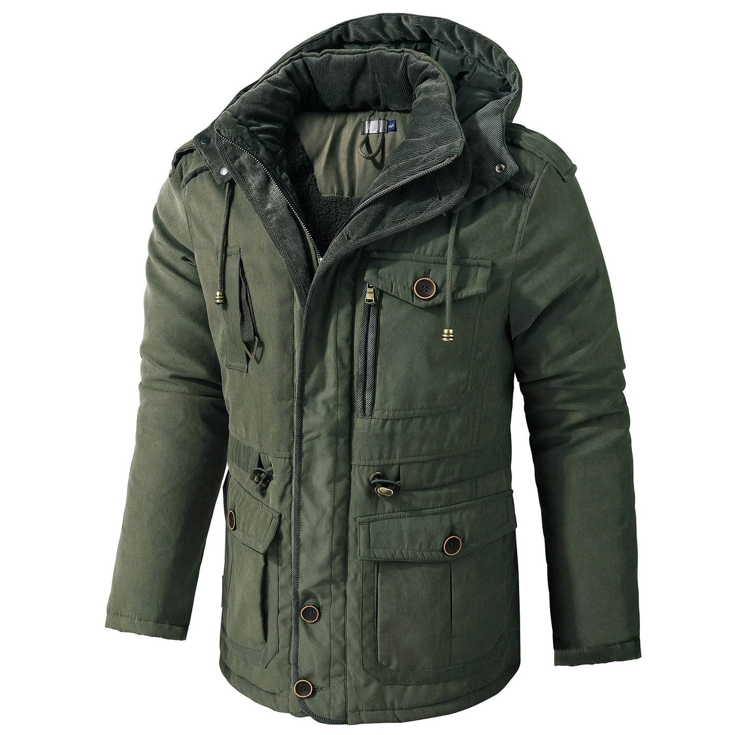 Men's Plus Size Hooded Fleece-Lined Parka - Stylish Mid-Length Winter Coat - Buy Center