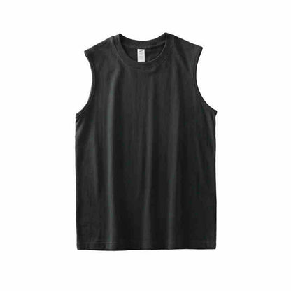 Men's Solid Color Sleeveless Fitness Waistcoat - 100% Cotton, Moisture-Wicking - Buy Center