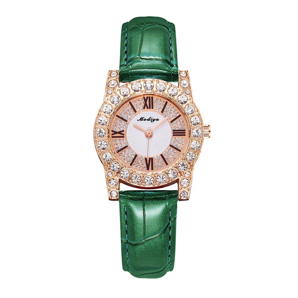 Women's Korean-Style Quartz Watch - Diamond Roman Scale Design 2025 - Buy Center