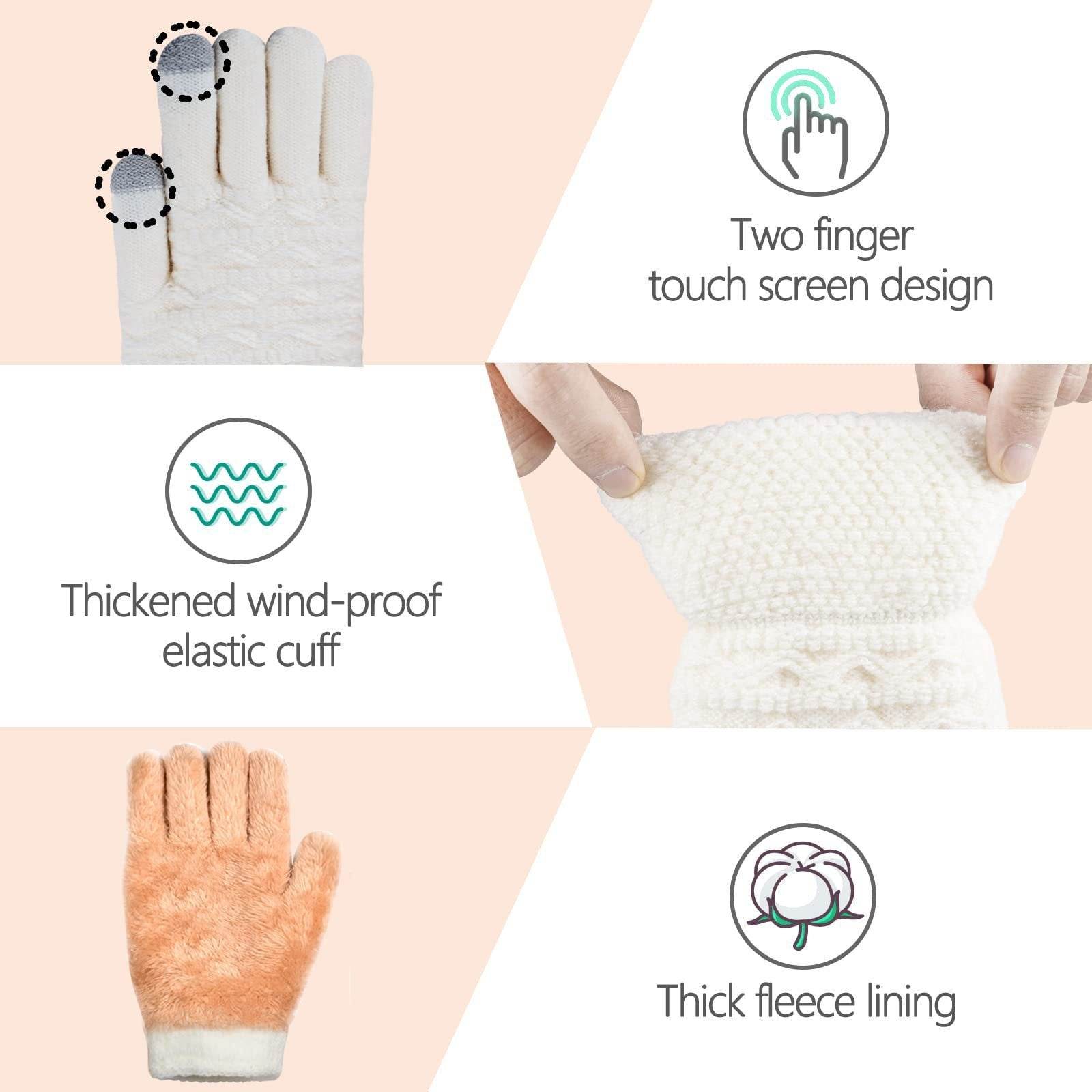 Women's Thick Velvet Gloves - Double-layer, Touchscreen Ready for Winter - Buy Center