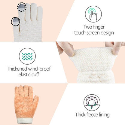 Women's Thick Velvet Gloves - Double-layer, Touchscreen Ready for Winter - Buy Center