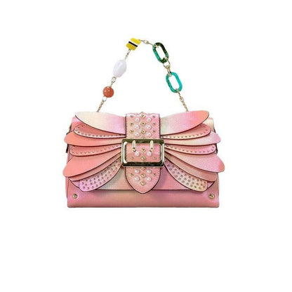 Heavy Industry Rivet Handbag - Trendy Contrast Color Butterfly Wing Clutch - Buy Center