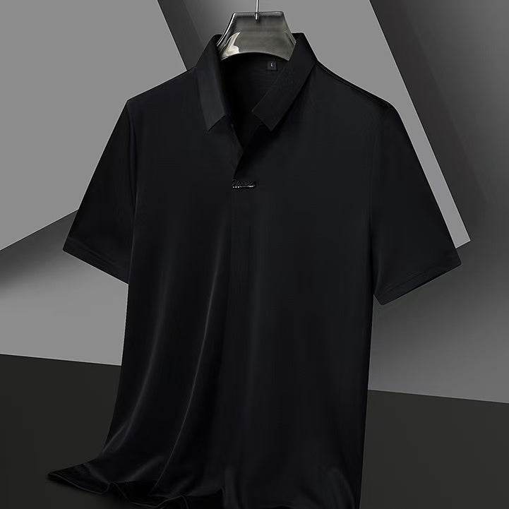 Summer High-Grade T-Shirt - Loose Elastic Polo for Business Casual Style - Buy Center