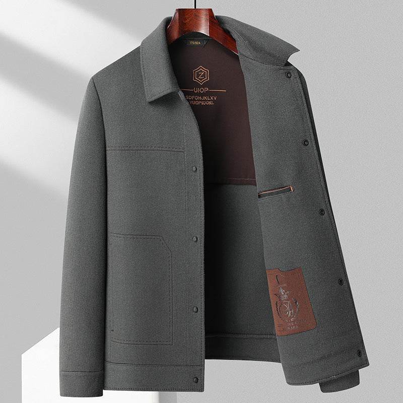 Handmade Wool Polo Collar Jacket - Premium Men's Outerwear for Style - Buy Center