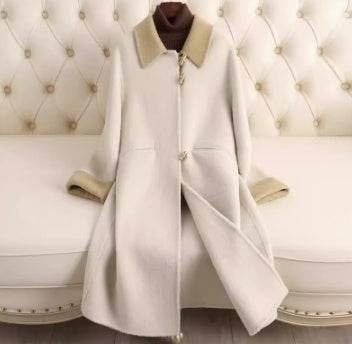 Buycenter Women's Cashmere Coat - Loose Fitting Trench in Soft Colors - Buy Center