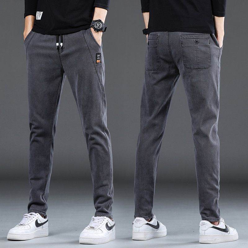 Stretch Denim Casual Men's Trousers - Lightweight & Mid Waist Design - Buy Center