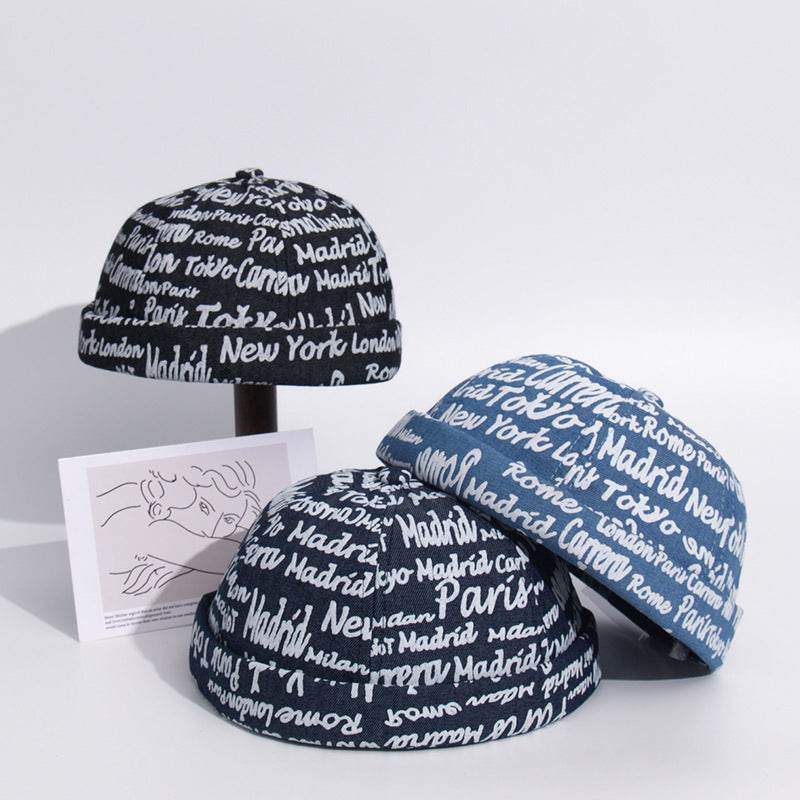 English Graffiti Landlord Hat - Stylish Cotton Beret in 3 Colors - Buy Center