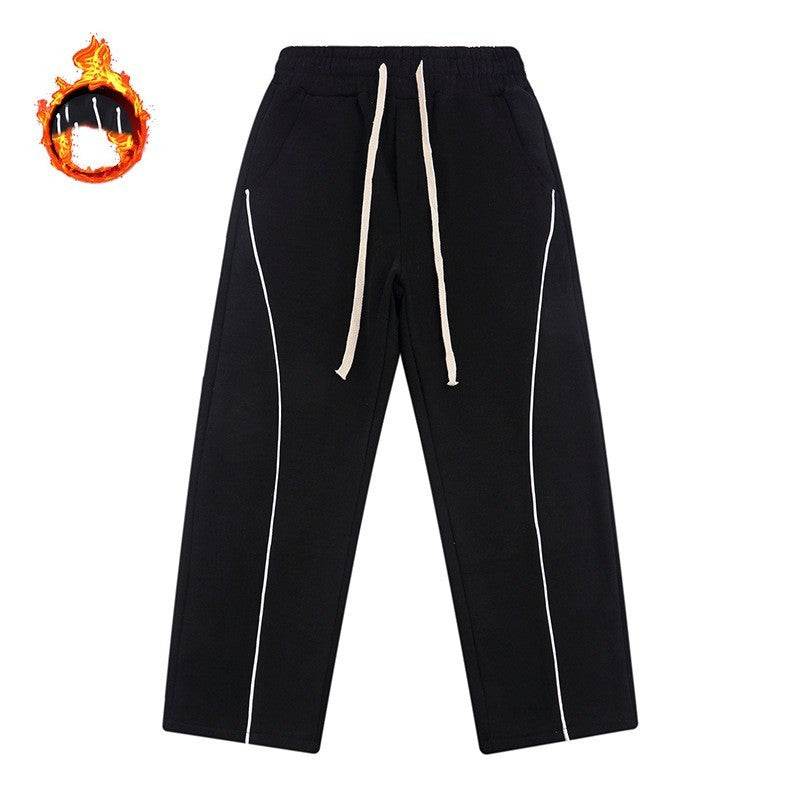 Fall-Winter Velvet Knit Sweater & Straight Slacks - Cozy Sports Style - Buy Center