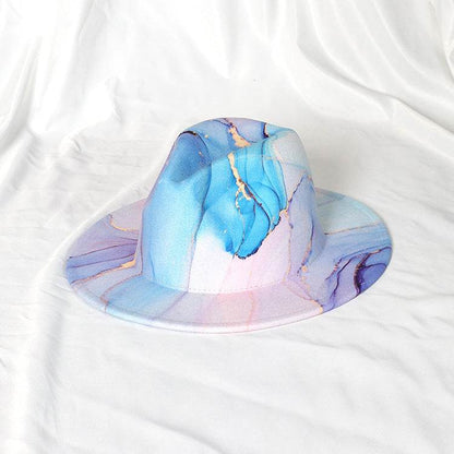 Buycenter Gold-Plated Fedora Hat - Double-Sided Color Matching Style - Buy Center