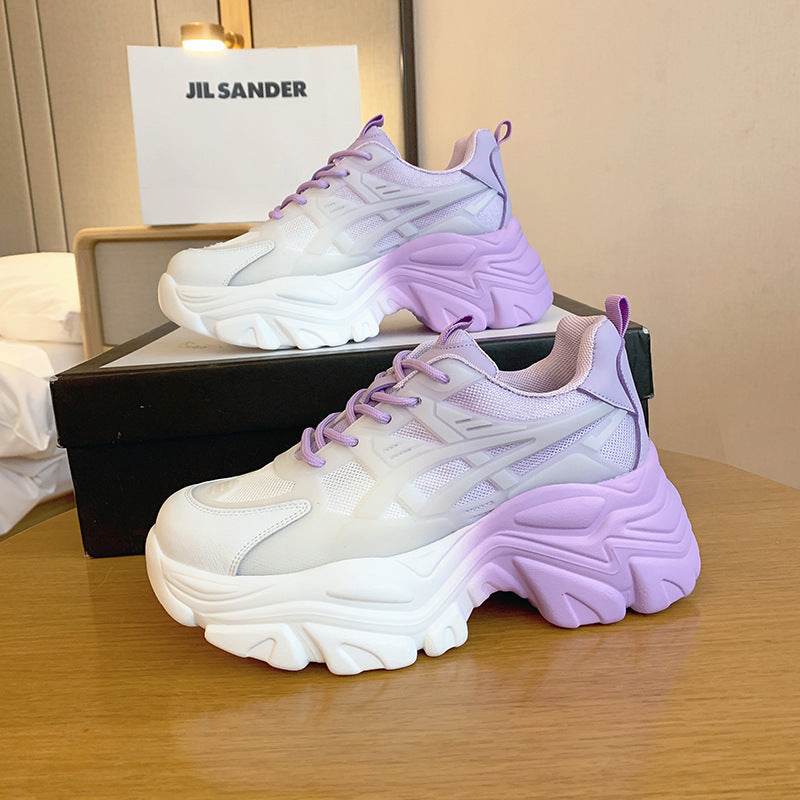 Buycenter Women's Colorful Sequin Lace-Up Sneakers - Trendy Platform Style - Buy Center