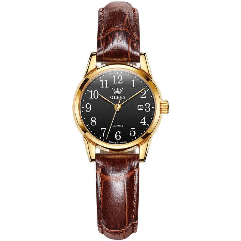 Stylish Waterproof Quartz Sports Watch for Men - Brown Leather Design - Buy Center