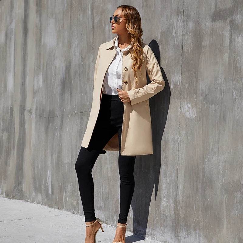Buycenter Women's Small British Style Trench Coat - Casual and Fashionable - Buy Center
