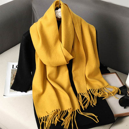 Solid Color Cashmere-like Scarf for Women - Warm, Quick-Drying Shawl - Buy Center