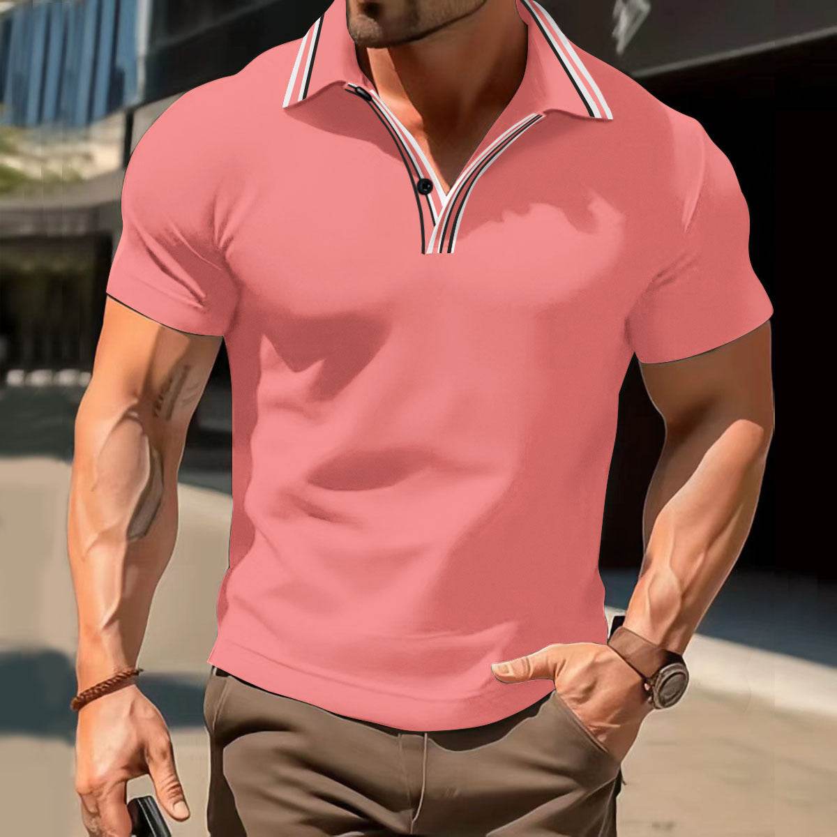 Buycenter V-Neck Button T-Shirt - Versatile Short Sleeve for Every Occasion - Buy Center