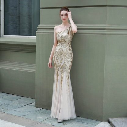Buycenter Evening Dress for Women - Elegant Backless Fishtail Design - Buy Center