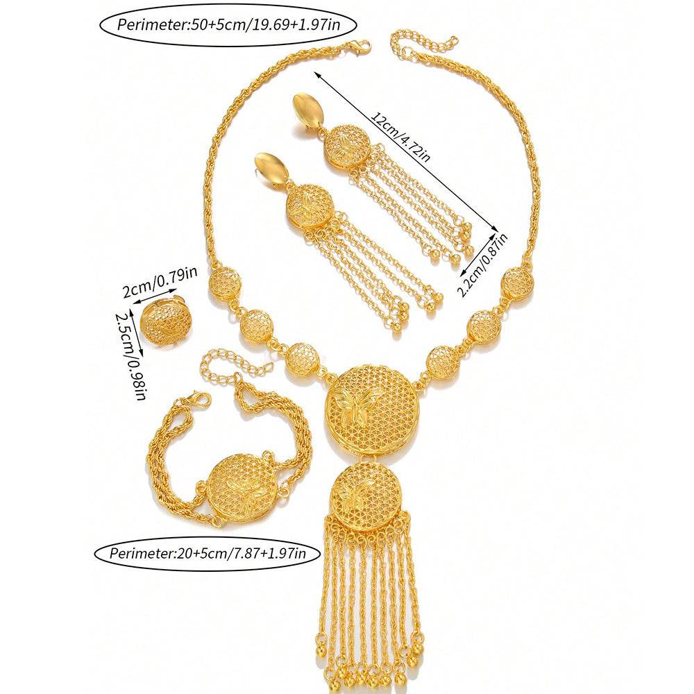 Fashionable Butterfly Wedding Jewelry Set - Necklace, Earrings, Bracelet - Buy Center