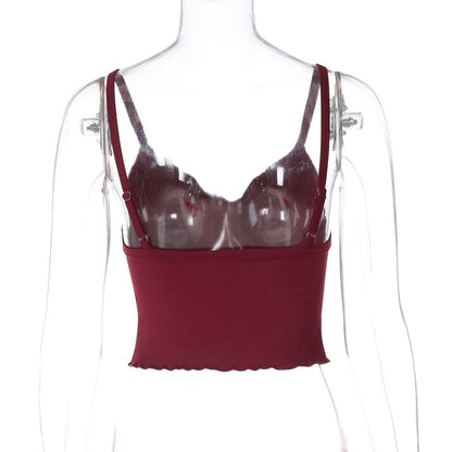 Buycenter Women's Bow Camisole Tank - Slim Fit Backless Top - Buy Center