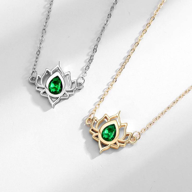 Buy Center Vintage Lotus Necklace for Women - Hollowed-out Copper Design - Buy Center