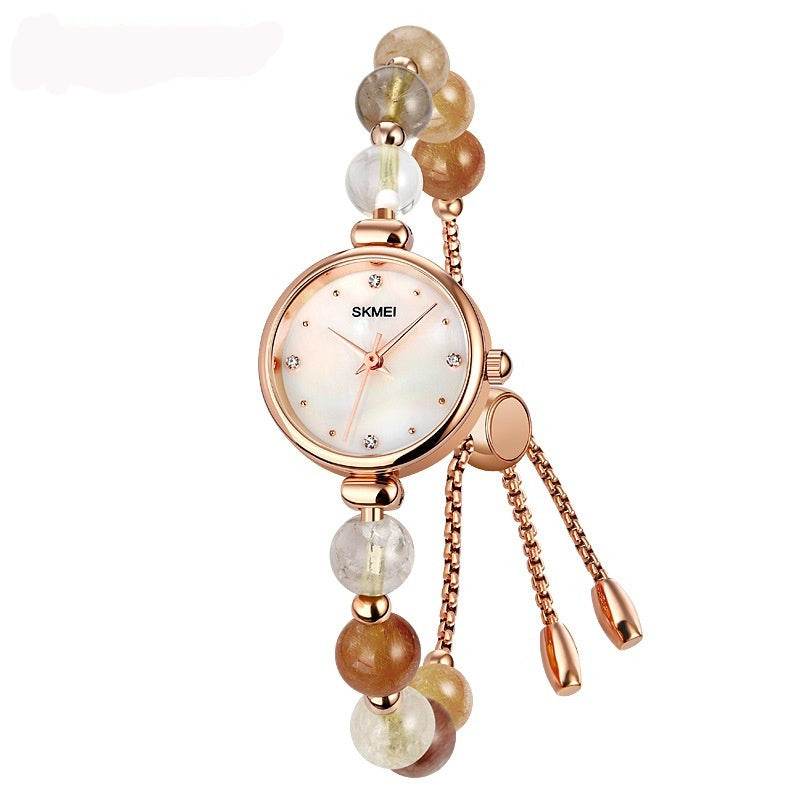 Buy Center Elegant Women's Quartz Watch - Pearl Strap & All-match Design - Buy Center