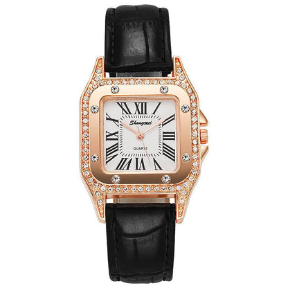 Square Diamond Women's Watch - Elegant Casual Style with Roman Numerals - Buy Center