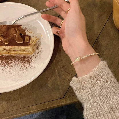 Buy Center Women's Heart-Shaped Love Bracelet - 14K Gold Plated - Buy Center