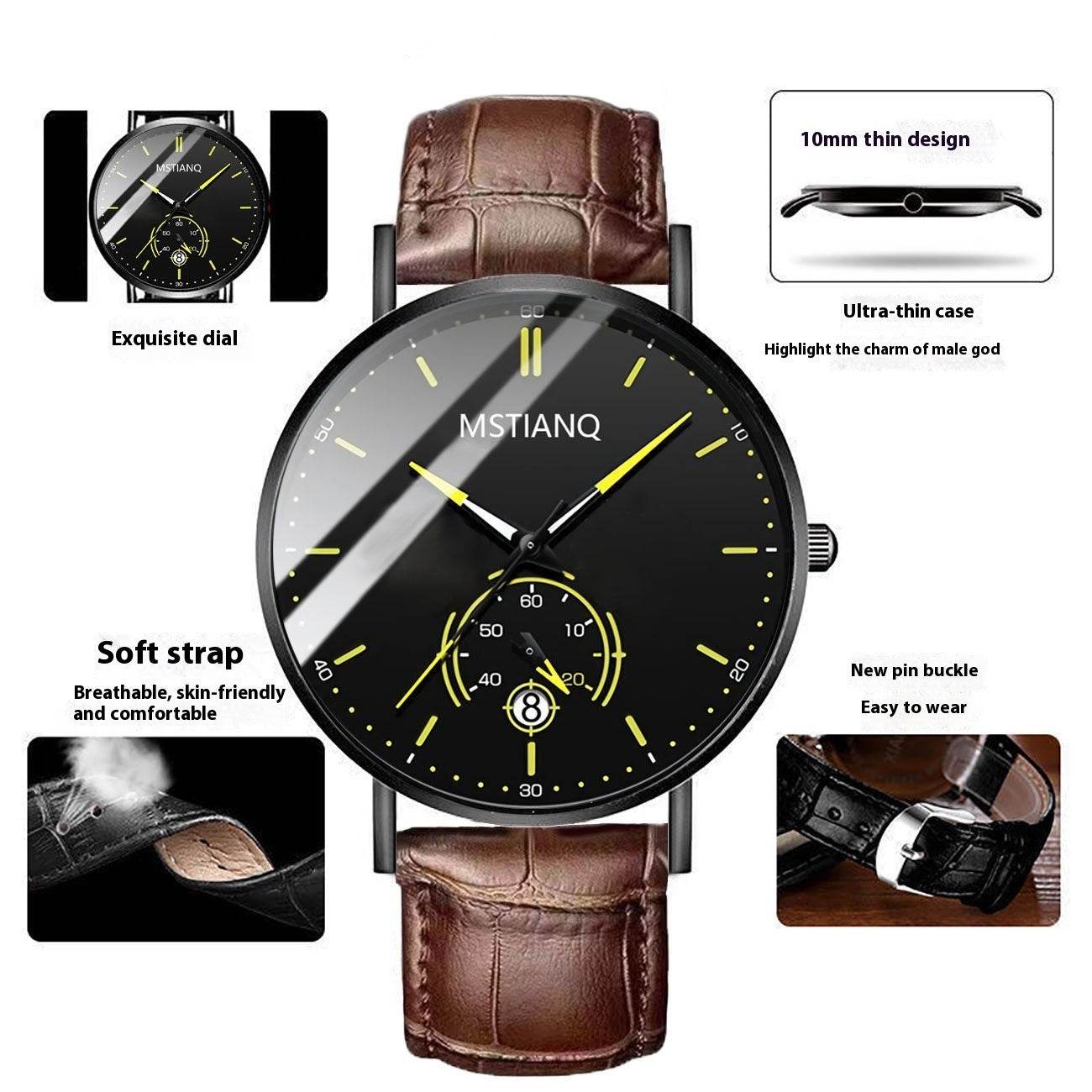 Trade Watch Stylish Black Technology Belt - Refined Steel Design, Trendy Look - Buy Center