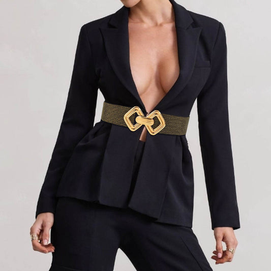 Women's Elastic Waistband Wide Belt - Stylish Premium Cummerbund 2025 - Buy Center