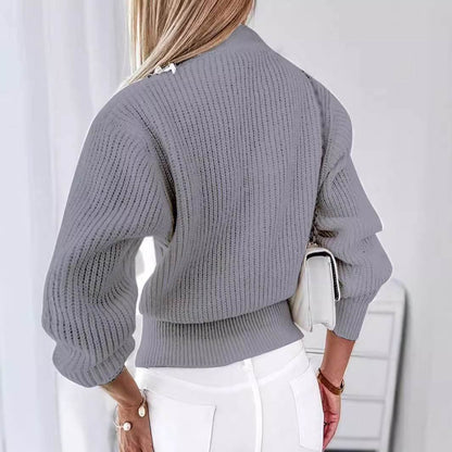 Buycenter Long Sleeve Cardigan Sweater - Stylish Gray Fashion Coat - Buy Center