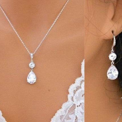 Buycenter Minimalistic Water Drops Jewelry Set - Necklace & Earrings - Buy Center