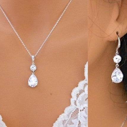 Buycenter Minimalistic Water Drops Jewelry Set - Necklace & Earrings - Buy Center