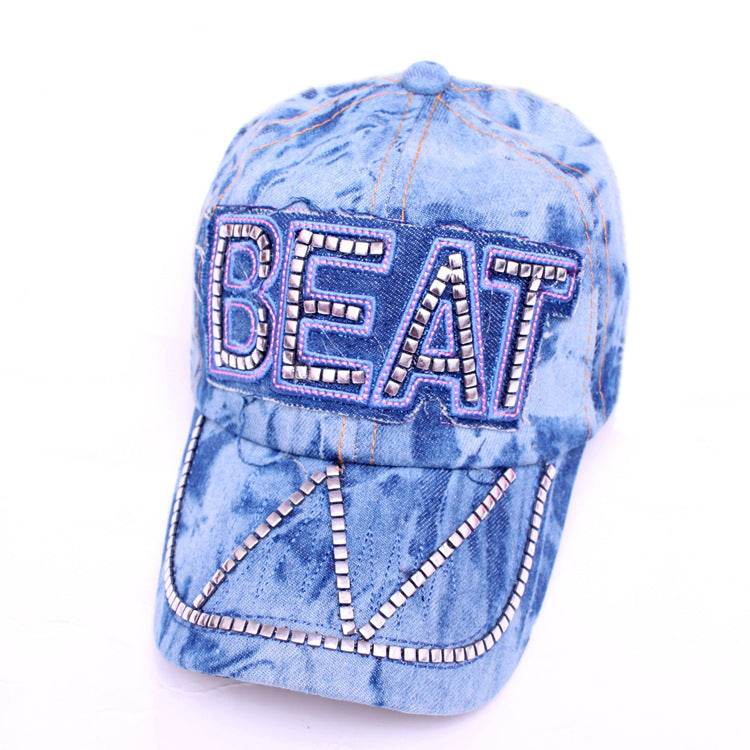 Women's Korean Style Denim Baseball Cap - Rhinestone Fashion Hat 2025 - Buy Center