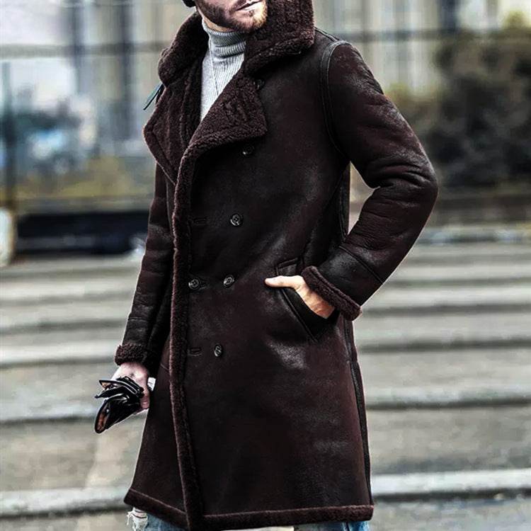 Men's Padded Fur Coat Jacket - Stylish Trench in Black & Brown 2025 - Buy Center