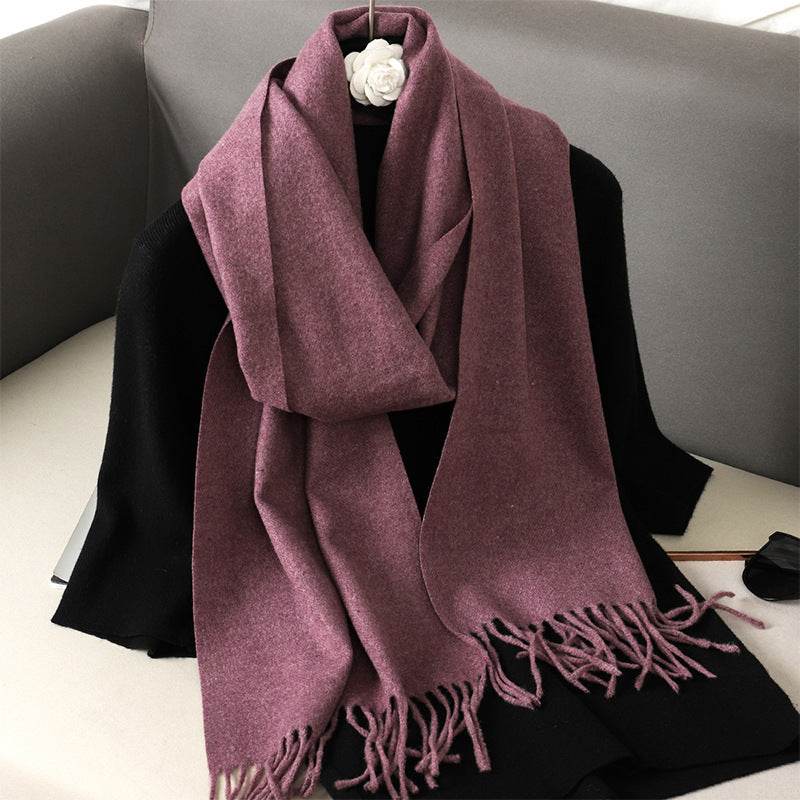 Solid Color Cashmere-like Scarf for Women - Warm, Quick-Drying Shawl - Buy Center